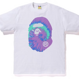 Bape Big Ape Head Purple Pigment Tie Dye White Tee