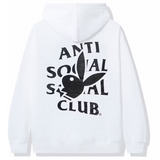 Anti Social Social Club Playboy Bunny Logo Hoodie White