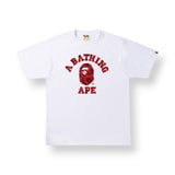 Bape Red Camo Color College White Tee