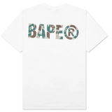 Bape Liquid Camo Small Ape Face Tee White