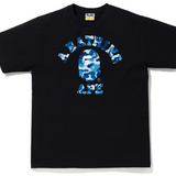 Bape ABC Full Blue Camo College Tee Black