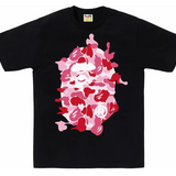 Bape ABC Pink Camo Rebuild Big Ape Head Tee Black