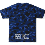 Bape Blue Color Camo Shark Tee