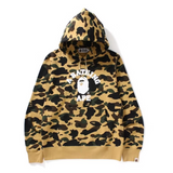 Bape 1st Camo College Pullover Hoodie Yellow