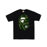 BAPE Green Color Camo Big Ape Head Tee Black
