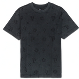 Purple Brand Textured Monogram Jersey Short Sleeve Tee Black