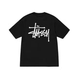 Stussy Grey Logo Classic Pigment Dyed Tee Black