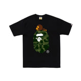 Bape Green Color Milo Big Ape Head Black Tee