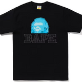Bape Blue Polygon Ape Head Tee Black