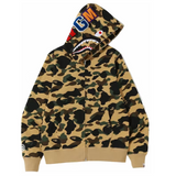 Bape 1st Camo Yellow Shark Hoodie Full Zip