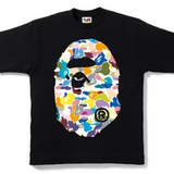 Bape Multi Camo Big Ape Head Tee Black