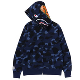 Bape Color Camo Shark Full Zip Hoodie Navy (FW24)