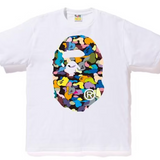 Bape Multi Camo Big Ape Head Tee White