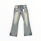 Purple Brand White Paint Splatter Light Indigo Jeans