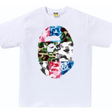 Bape ABC Camo Crazy Big Ape Head White Tee