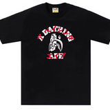 Bape Tiger Shark College Japanese Letter Black Tee