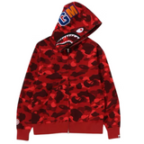 Bape Color Camo Shark Full Zip Hoodie Red (FW24)
