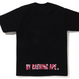 Bape ABC Pink Camo Ape Face STA Tee Black