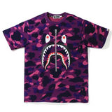 Bape Purple Color Camo Shark Tee