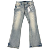Purple Brand White Paint Splatter Light Indigo Jeans