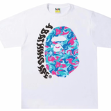 Bape Marble Camo Ape Head Tee White