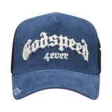 Godspeed Forever Trucker Hat BOOM34 Saphire Corduroy