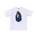 Bape Navy Camo Milo On Big Ape White Tee