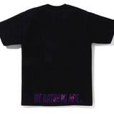 Bape Purple Color Camo Ape Face Black Tee