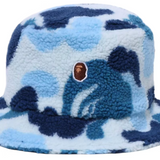 Bape ABC Blue Camo Boa Fleece Bucket Hat