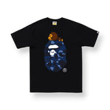 Bape Navy Camo Color Milo Big Ape Head Black Tee