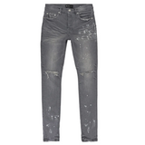 Purple Brand Worn Knee Slit Skinny Jeans Grey