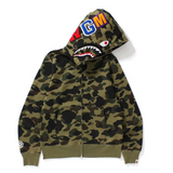 Bape 1st Camo Shark Full Zip Hoodie Green