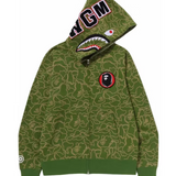 Bape 30th Anniversary Line Camo Shark Hoodie Green