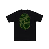 BAPE Green Color Camo Big Ape Head Tee Black