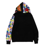 BAPE Multi Camo NYC Logo Shark Full Zip Hoodie Black