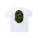 BAPE Green Color Camo Big Ape Head Tee White