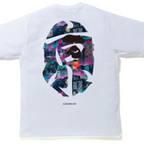 Bape Big Ape Head Neon Tokyo Kanji White Tee