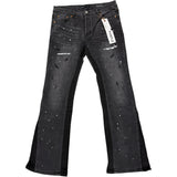 Purple Brand Paint Splatter Repair Jeans Black