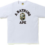 Bape 1st Camo Yellow STA College Tee White