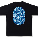 Bape ABC Camo Big Ape Head Blue Camo Black Tee