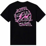 Anti Social Social Club FW23 Pink Fragment Bolt Black Tee