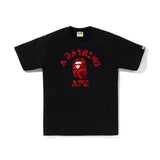Bape Red Camo Color College Black Tee