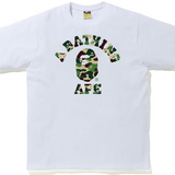 Bape ABC Full Green Camo College Tee White