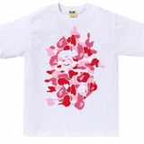 Bape ABC Pink Camo Rebuild Big Ape Head Tee White