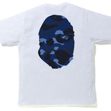 Bape Big Ape Head Navy Camo White Tee