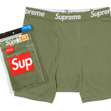Supreme x Hanes Boxers Olive (4 Pack)