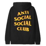 Anti Social Social Club Yellow Print 2D Black Hoodie