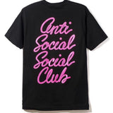 Anti Social Social Club Pink Cursive Tee Black