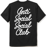 Anti Social Social Club White Cursive Tee Black